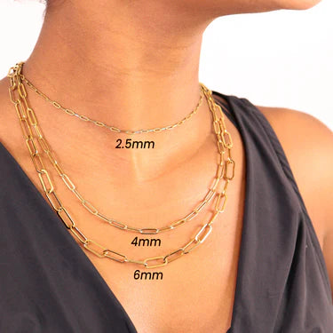 18k Gold PVD Paperclip Chain Necklace