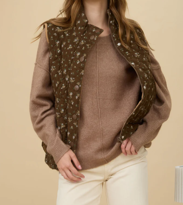 Mylie Floral Quilted Vest
