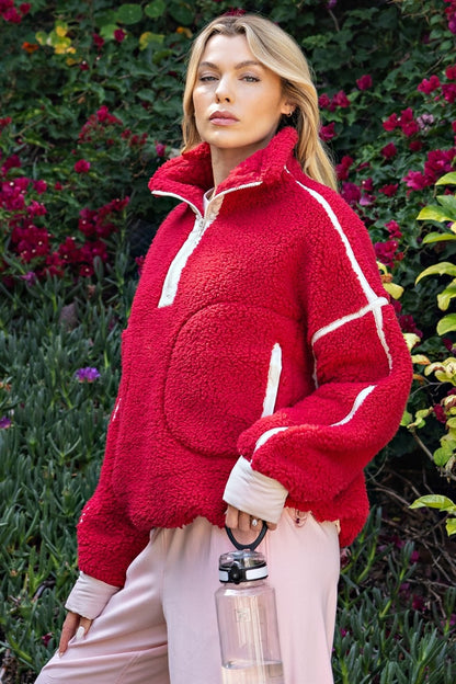 Lovina Sherpa Mock Neck Quarter Zip
