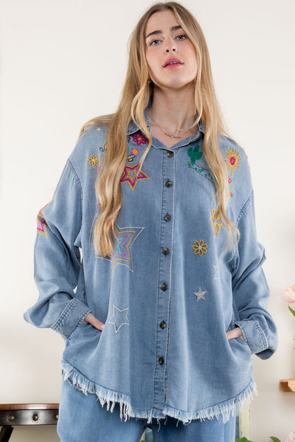 Ashland Embroidered Denim Shirt