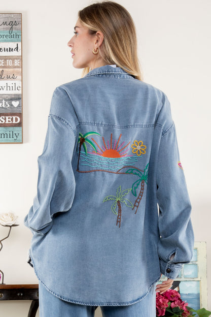 Ashland Embroidered Denim Shirt