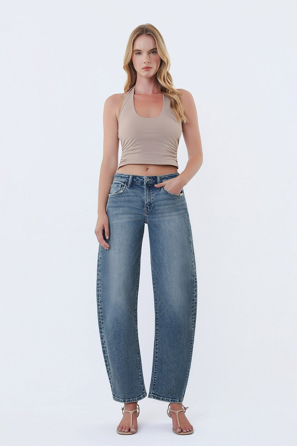Marsee High Rise Barrel Jeans