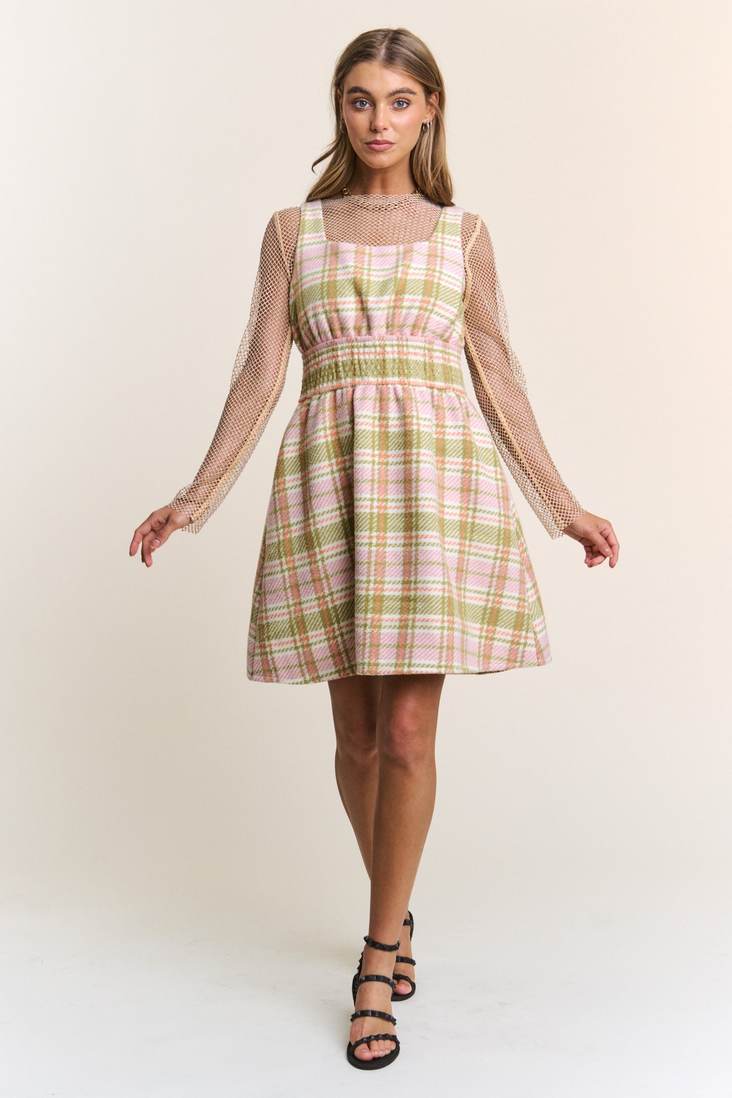 Eydan Open Back Plaid Dress