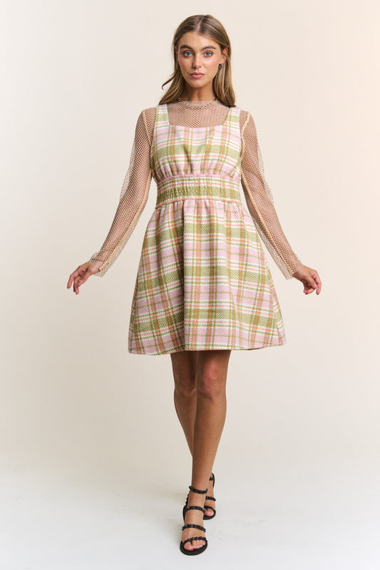 Eydan Open Back Plaid Dress