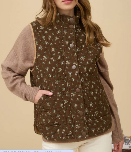 Mylie Floral Quilted Vest